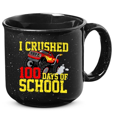 I Crushed 100 Days Of School Monster Truck 15oz Campfire Ceramic Mug