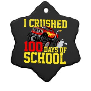 I Crushed 100 Days Of School Monster Truck Ceramic Star Ornament