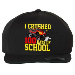 I Crushed 100 Days Of School Monster Truck Wool Snapback Cap