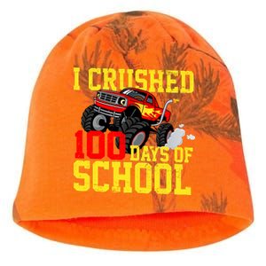 I Crushed 100 Days Of School Monster Truck Kati - Camo Knit Beanie