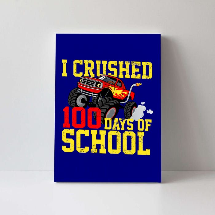 I Crushed 100 Days Of School Monster Truck Canvas