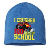 I Crushed 100 Days Of School Monster Truck Sustainable Beanie