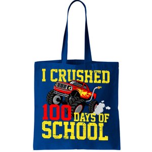 I Crushed 100 Days Of School Monster Truck Tote Bag