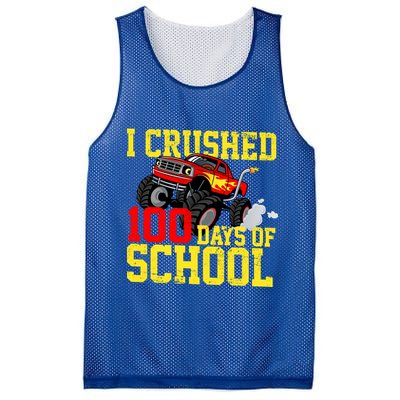 I Crushed 100 Days Of School Monster Truck Mesh Reversible Basketball Jersey Tank