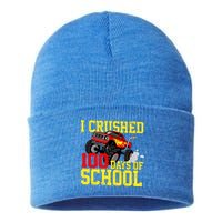 I Crushed 100 Days Of School Monster Truck Sustainable Knit Beanie