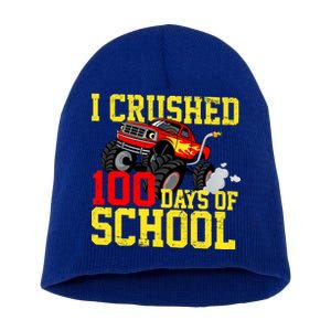 I Crushed 100 Days Of School Monster Truck Short Acrylic Beanie