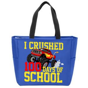 I Crushed 100 Days Of School Monster Truck Zip Tote Bag