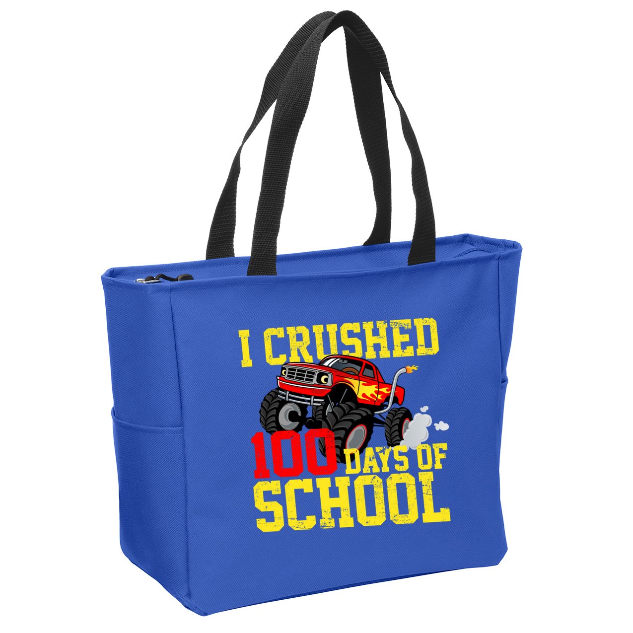 I Crushed 100 Days Of School Monster Truck Zip Tote Bag