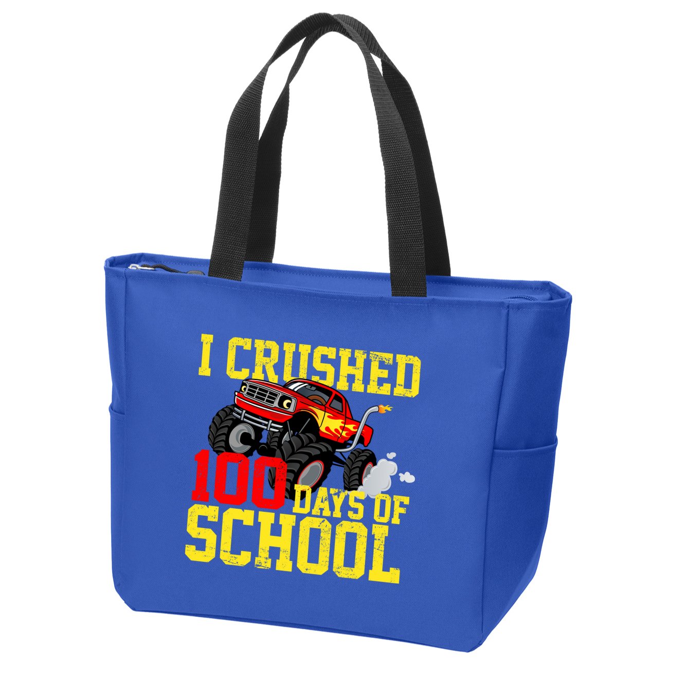 I Crushed 100 Days Of School Monster Truck Zip Tote Bag