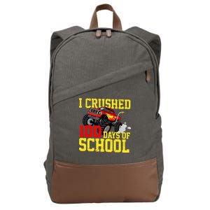 I Crushed 100 Days Of School Monster Truck Cotton Canvas Backpack