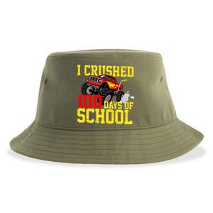 I Crushed 100 Days Of School Monster Truck Sustainable Bucket Hat