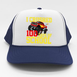 I Crushed 100 Days Of School Monster Truck Trucker Hat