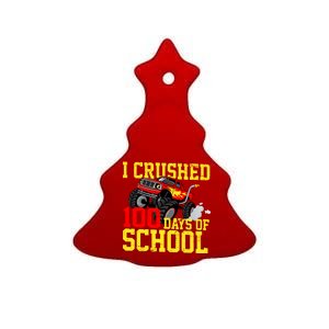 I Crushed 100 Days Of School Monster Truck Ceramic Tree Ornament