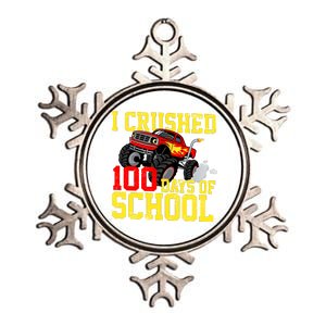 I Crushed 100 Days Of School Monster Truck Metallic Star Ornament