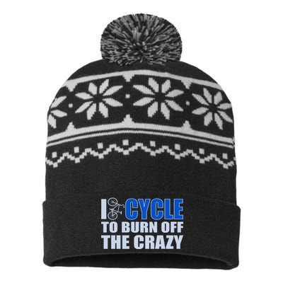 I Cycle To Burn Off The Crazy USA-Made Snowflake Beanie