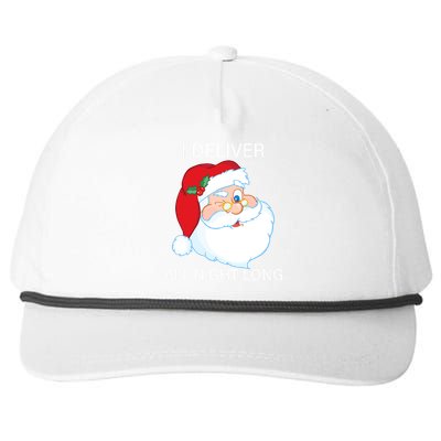 I Deliver All Night Long Funny Santa Snapback Five-Panel Rope Hat