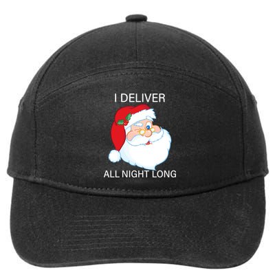 I Deliver All Night Long Funny Santa 7-Panel Snapback Hat