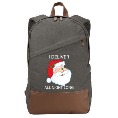 I Deliver All Night Long Funny Santa Cotton Canvas Backpack