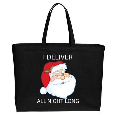 I Deliver All Night Long Funny Santa Cotton Canvas Jumbo Tote