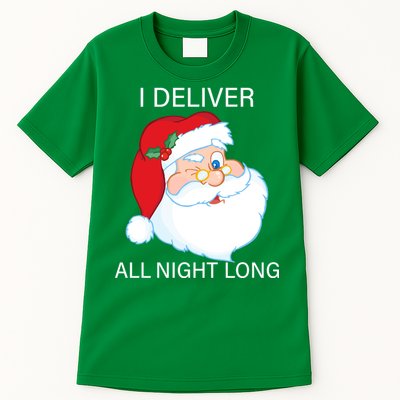 I Deliver All Night Long Funny Santa Tall T-Shirt
