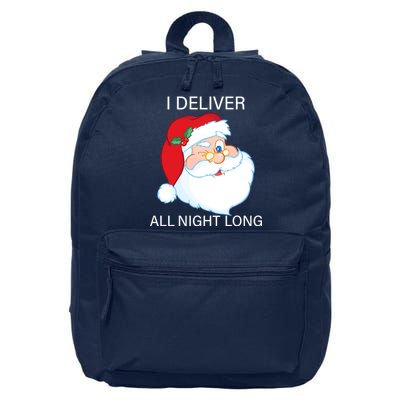 I Deliver All Night Long Funny Santa 16 in Basic Backpack