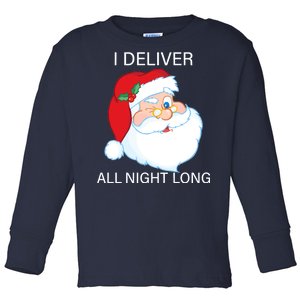 I Deliver All Night Long Funny Santa Toddler Long Sleeve Shirt