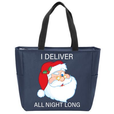 I Deliver All Night Long Funny Santa Zip Tote Bag