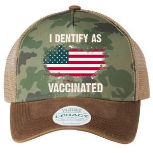 I Dentify As Vaccinated American Flag Legacy Tie Dye Trucker Hat