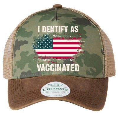 I Dentify As Vaccinated American Flag Legacy Tie Dye Trucker Hat