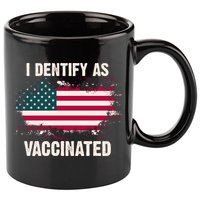 I Dentify As Vaccinated American Flag 11oz C Handle Ceramic Mug