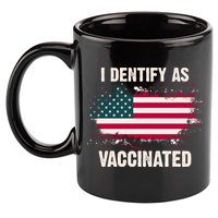 I Dentify As Vaccinated American Flag 11oz C Handle Ceramic Mug