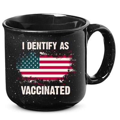I Dentify As Vaccinated American Flag 15oz Campfire Ceramic Mug