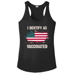 I Dentify As Vaccinated American Flag Ladies PosiCharge Competitor Racerback Tank