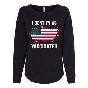 I Dentify As Vaccinated American Flag Womens California Wash Sweatshirt