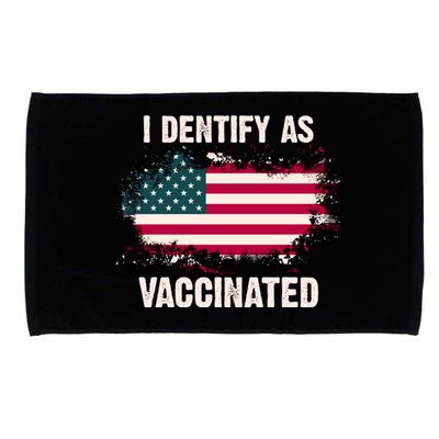 I Dentify As Vaccinated American Flag Microfiber Hand Towel