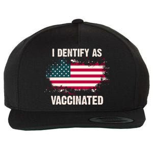 I Dentify As Vaccinated American Flag Wool Snapback Cap