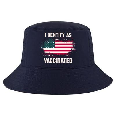 I Dentify As Vaccinated American Flag Cool Comfort Performance Bucket Hat