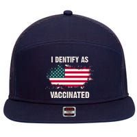 I Dentify As Vaccinated American Flag 7 Panel Mesh Trucker Snapback Hat