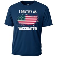 I Dentify As Vaccinated American Flag Cooling Performance Crew T-Shirt