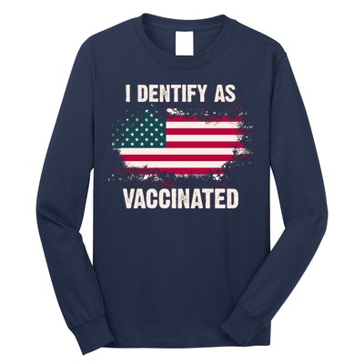 I Dentify As Vaccinated American Flag Long Sleeve Shirt