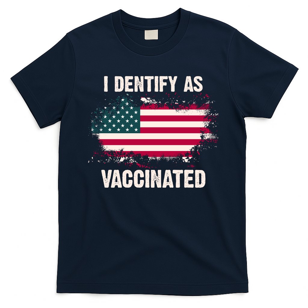 I Dentify As Vaccinated American Flag T-Shirt