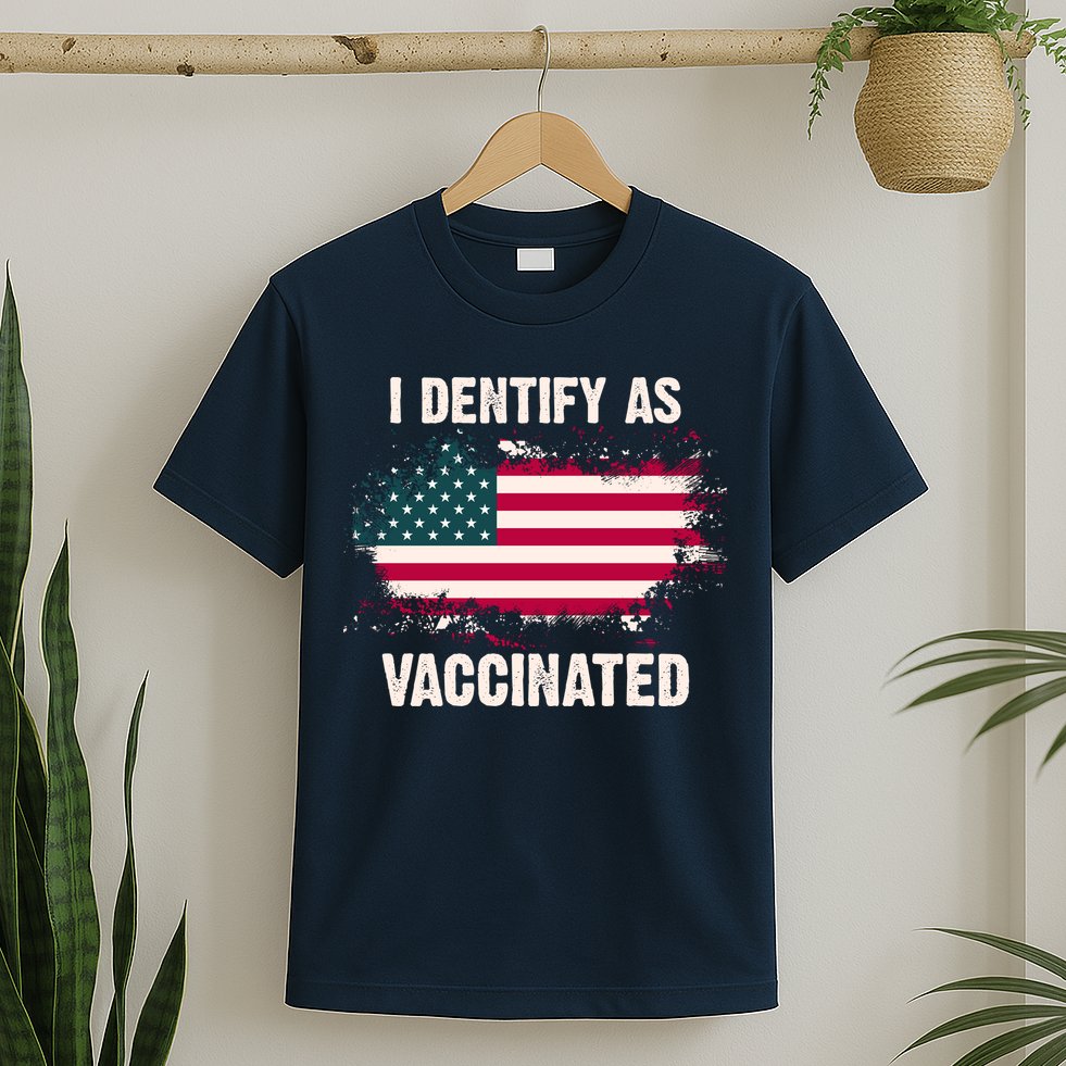 I Dentify As Vaccinated American Flag T-Shirt