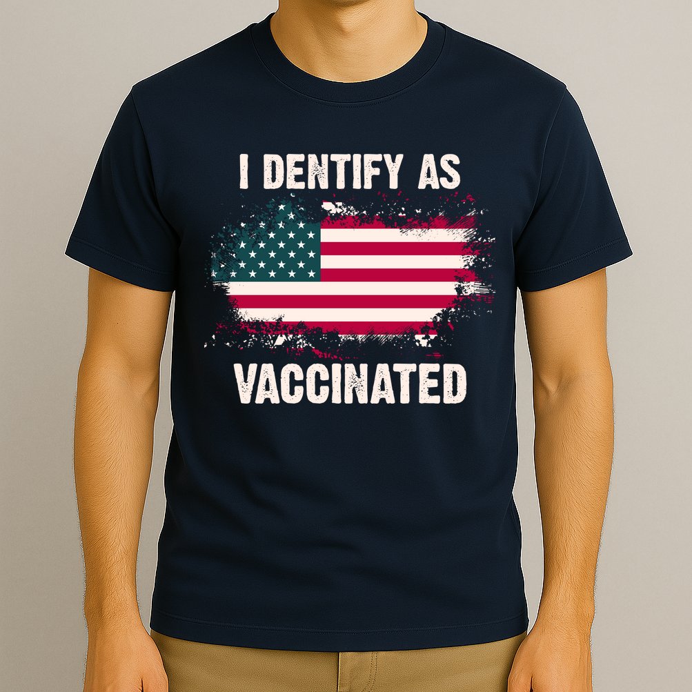 I Dentify As Vaccinated American Flag T-Shirt
