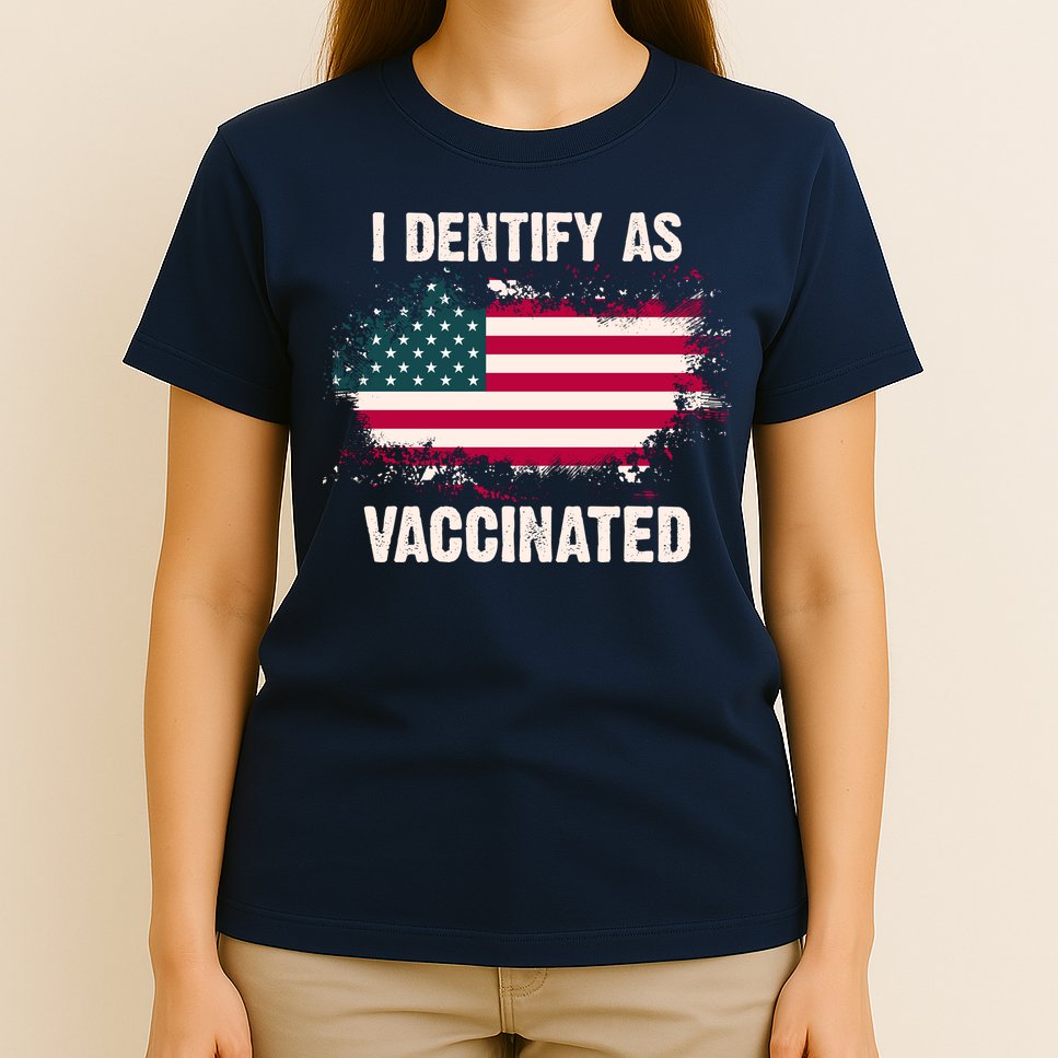 I Dentify As Vaccinated American Flag T-Shirt