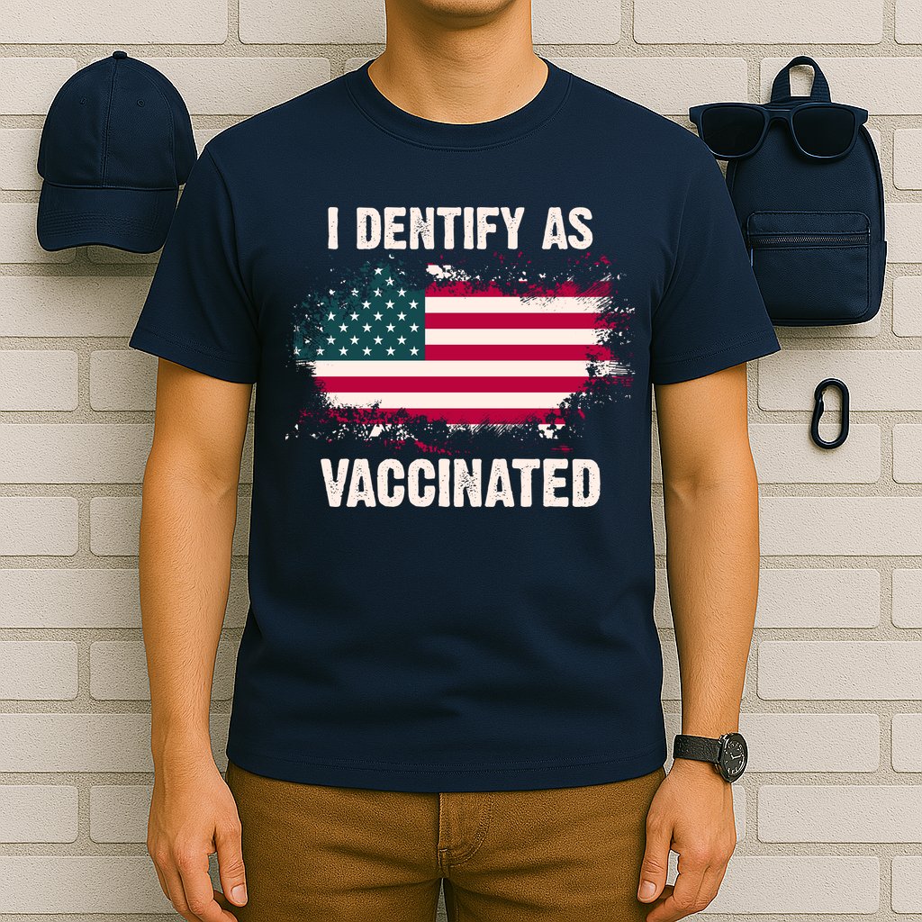 I Dentify As Vaccinated American Flag T-Shirt