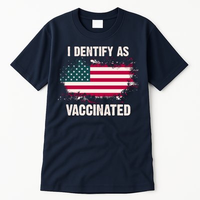 I Dentify As Vaccinated American Flag Tall T-Shirt