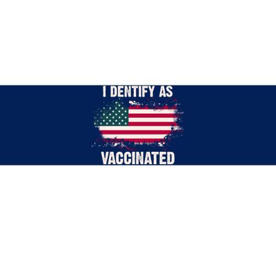 I Dentify As Vaccinated American Flag Bumper Sticker