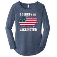 I Dentify As Vaccinated American Flag Women's Perfect Tri Tunic Long Sleeve Shirt