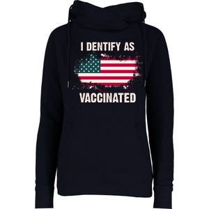 I Dentify As Vaccinated American Flag Womens Funnel Neck Pullover Hood