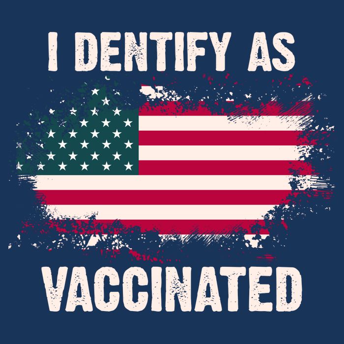I Dentify As Vaccinated American Flag 16 in Basic Backpack